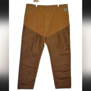 Vintage Carhartt Men's 44x34 Khaki-Brown Double Knee Pants USA Pride Crafted "89